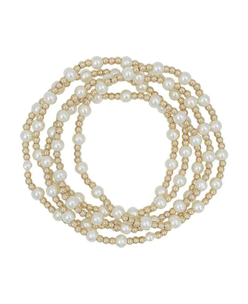 Pearl and Gold Bracelet Stack
