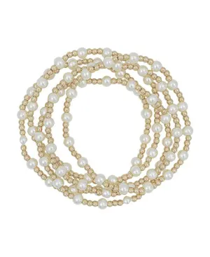 Pearl and Gold Bracelet Stack