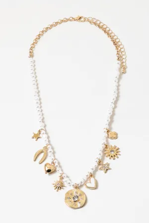 pearl   charms necklace