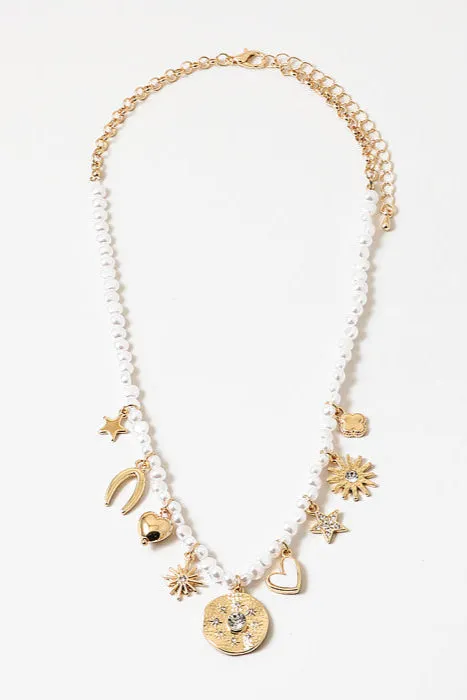 pearl   charms necklace