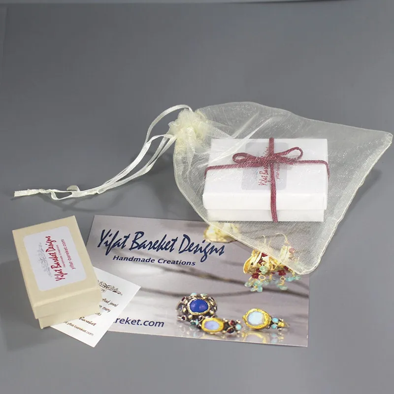 Pearl Garnet Fan Drop Earrings