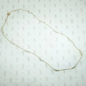 Pearl Studded Gold Rope Chain Necklace