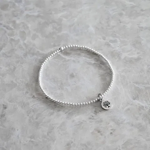 Petals Australia Sterling Silver Disc Tree Charm Bracelet
