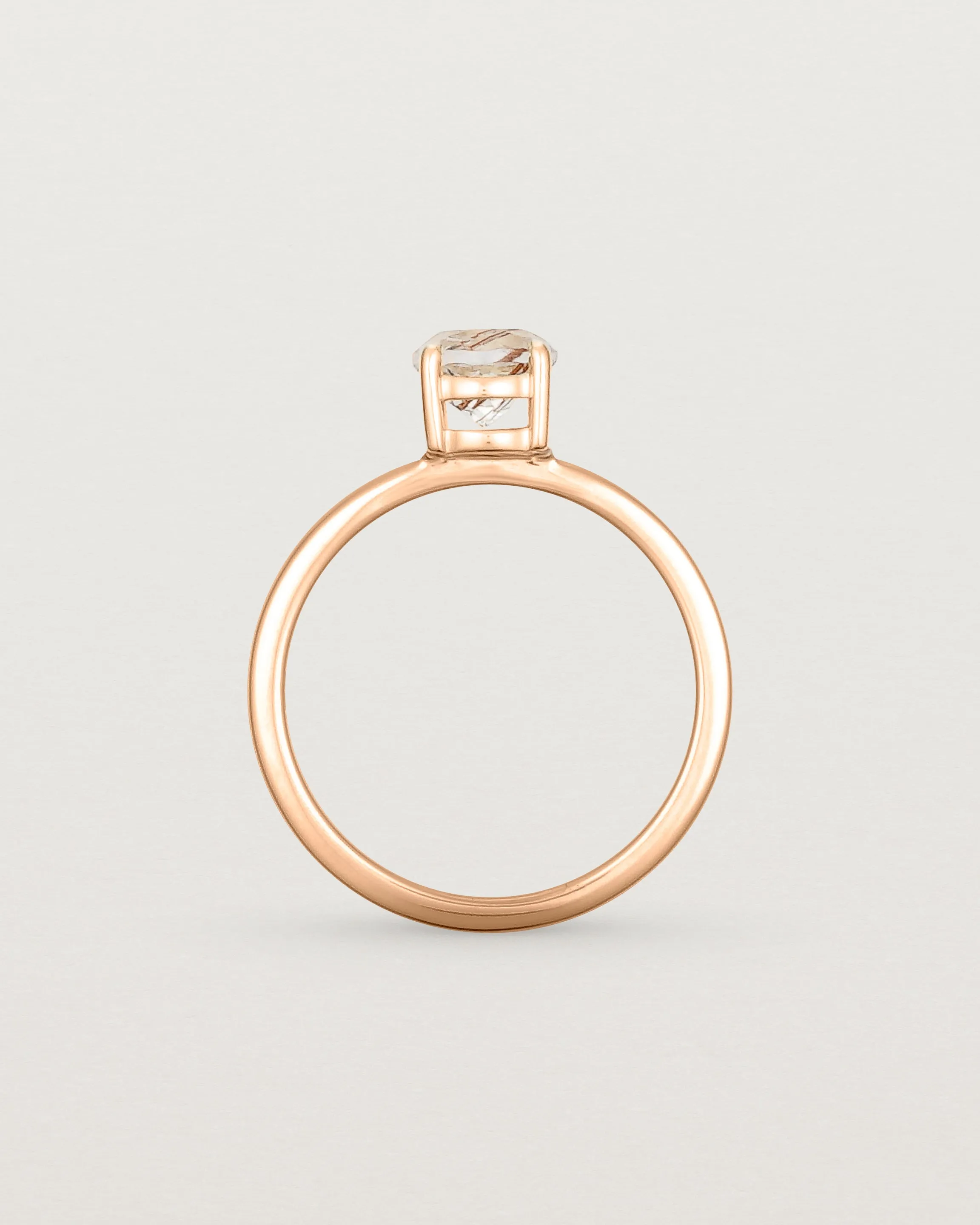 Petite Una Round Solitaire | Rutilated Quartz