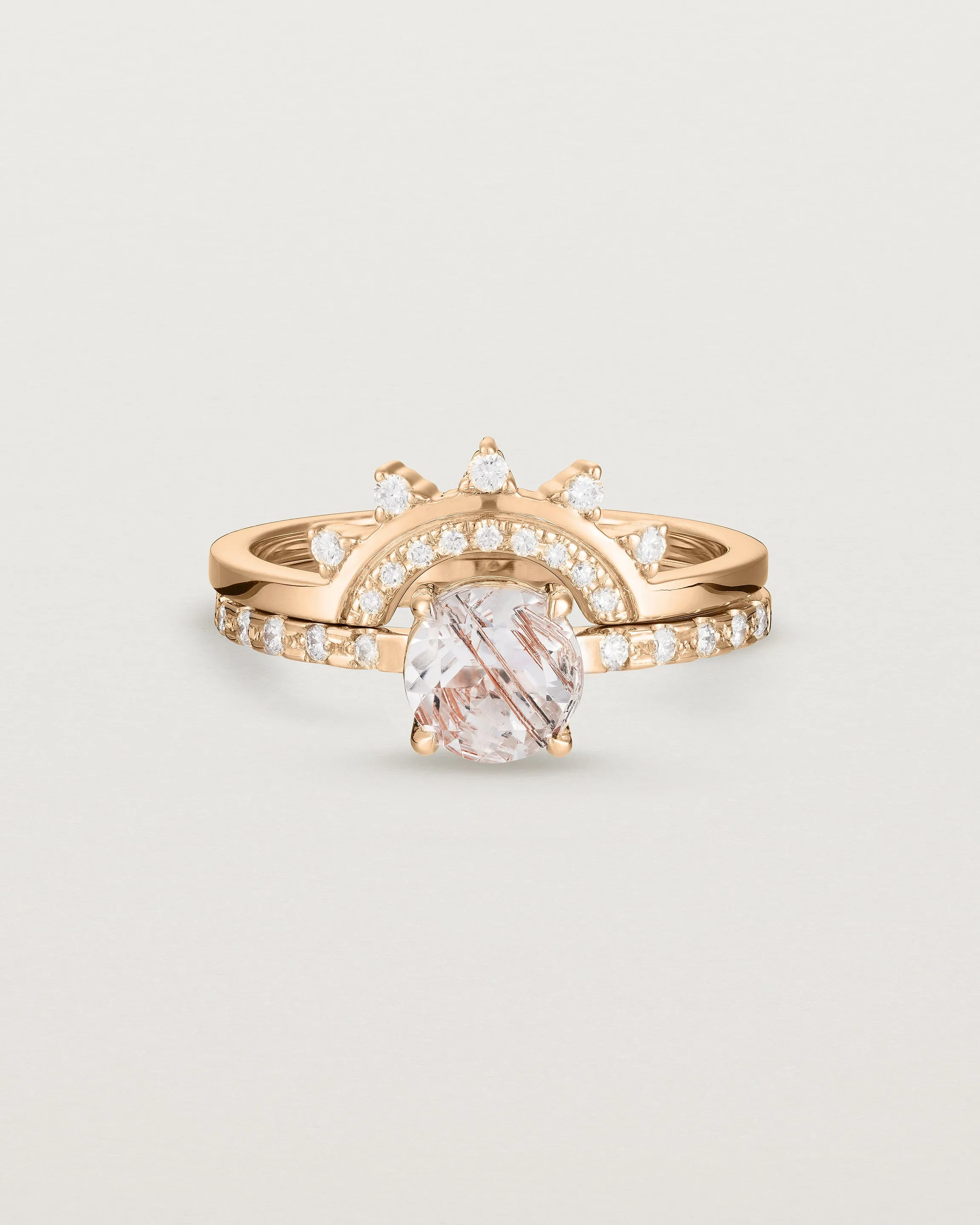 Petite Una Round Solitaire | Rutilated Quartz
