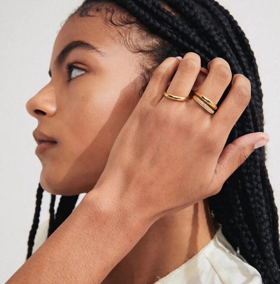 PILGRIM Bloom Recycled Crystal Ring 3-In-1