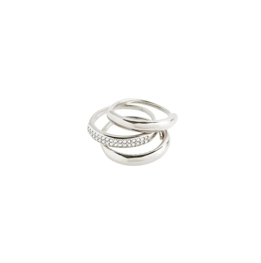 PILGRIM Bloom Recycled Crystal Ring 3-In-1