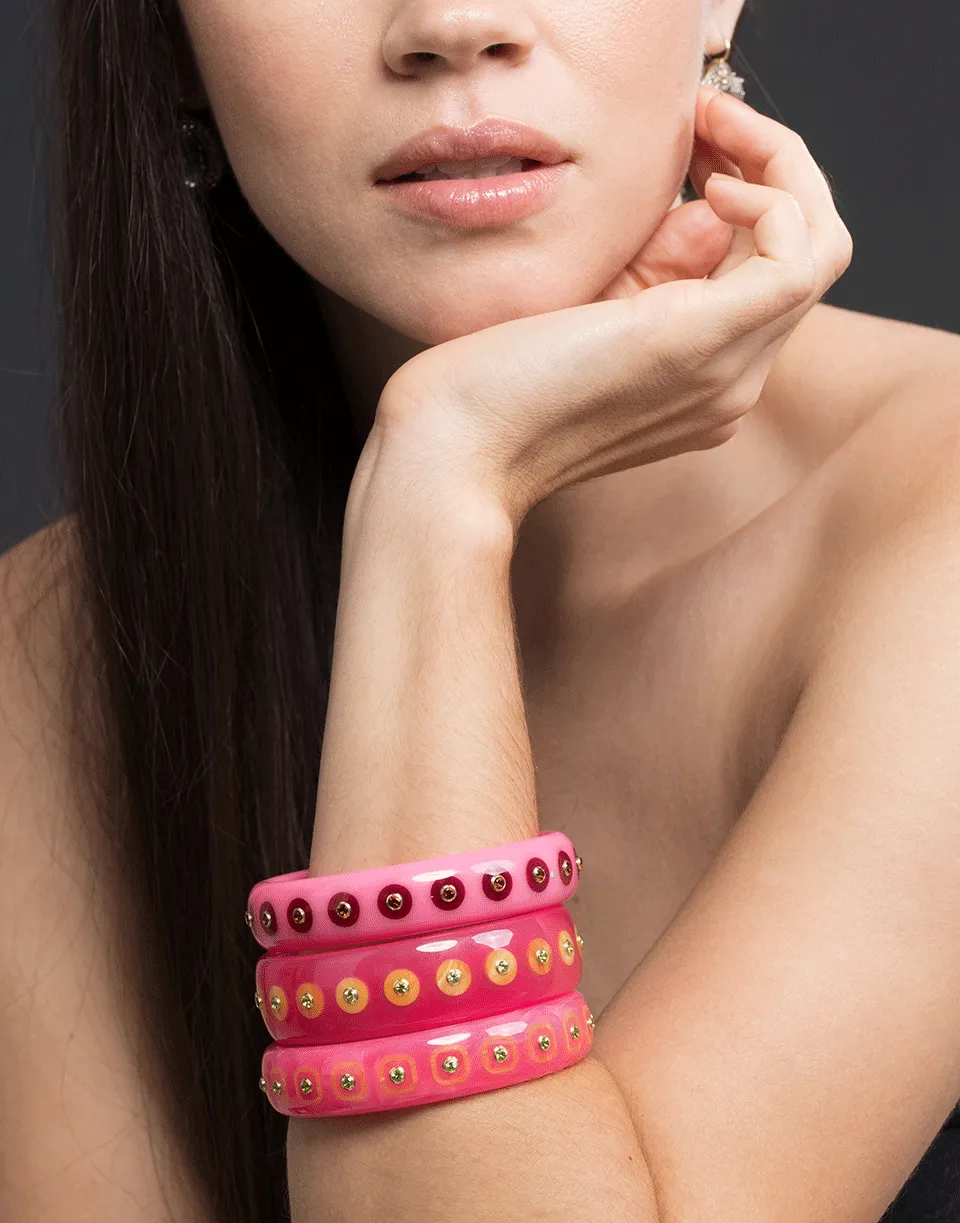 Pink and Burgundy Bakelite Citrine Bangle