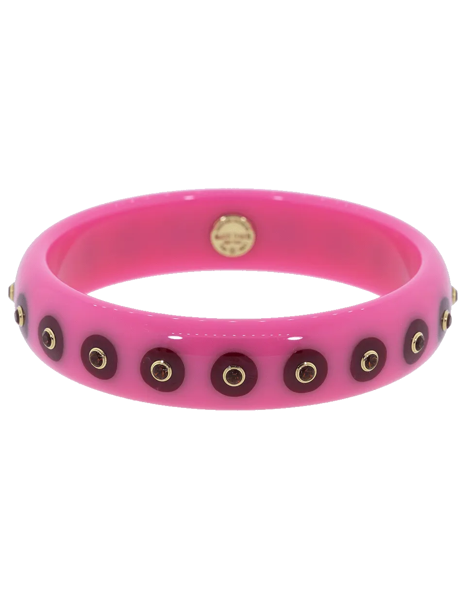 Pink and Burgundy Bakelite Citrine Bangle