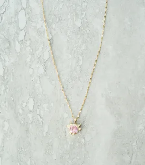 Pink turtle gold necklace