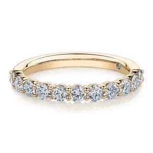Premium Lab-Grown Diamond, 0.90 carat TW round brilliant wedding or eternity band in 14 carat yellow gold