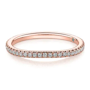 Premium Laboratory Created Diamond, 0.23 carat TW round brilliant curved wedding or eternity band in 18 carat rose gold