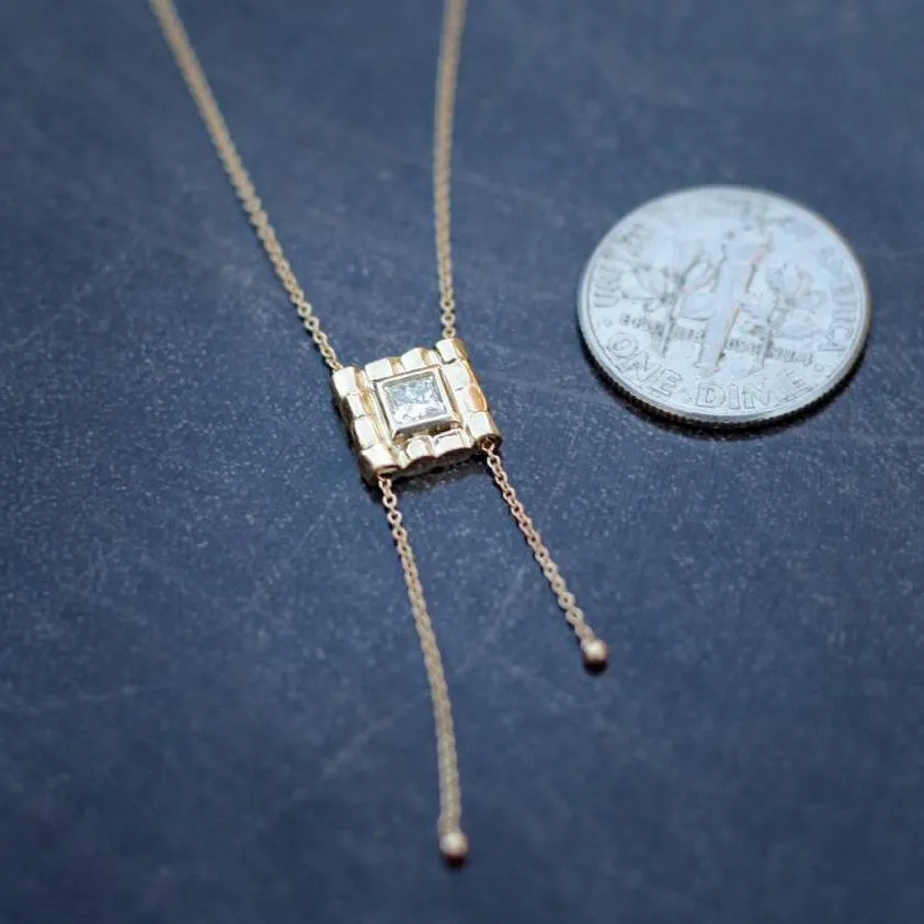 Princess Diamond   14K Gold Pendant Necklace