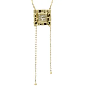 Princess Diamond   14K Gold Pendant Necklace