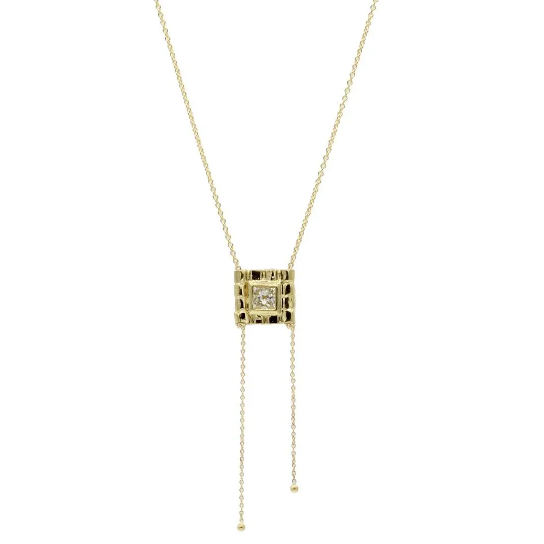 Princess Diamond   14K Gold Pendant Necklace