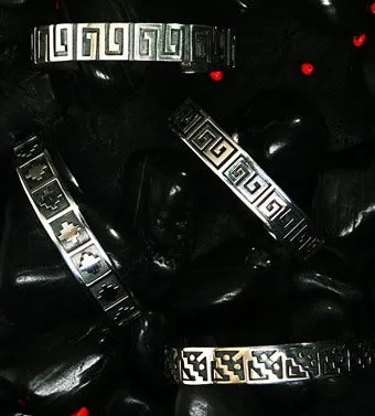 "Chakana" Peruvian Inspired Sterling Silver Inka Cross Bracelet - Andean Symbol of Balance, Harmony, and Connection Between the Physical and Spiritual Worlds