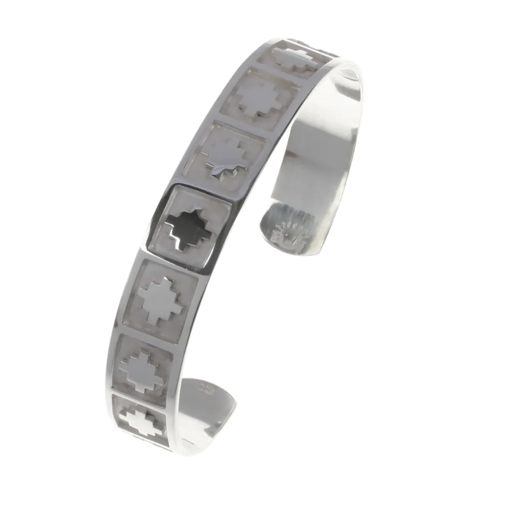 "Chakana" Peruvian Inspired Sterling Silver Inka Cross Bracelet - Andean Symbol of Balance, Harmony, and Connection Between the Physical and Spiritual Worlds