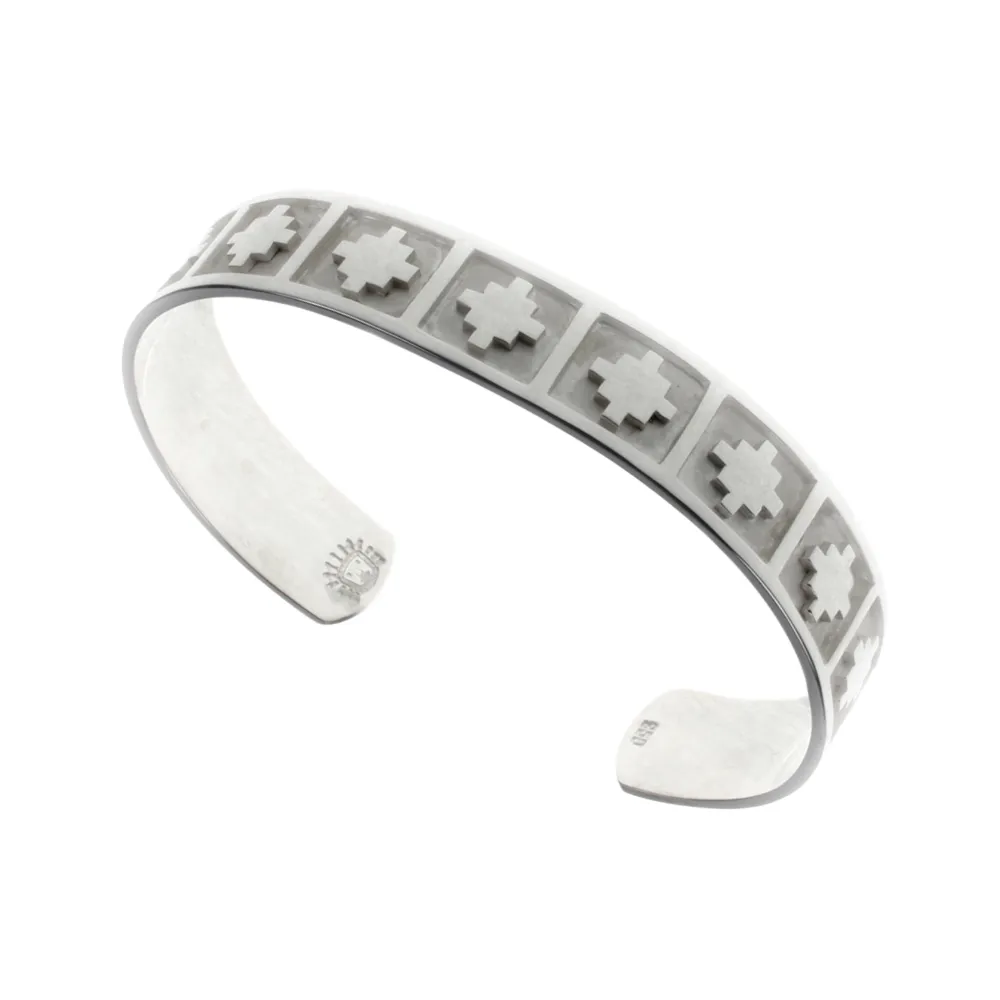 "Chakana" Peruvian Inspired Sterling Silver Inka Cross Bracelet - Andean Symbol of Balance, Harmony, and Connection Between the Physical and Spiritual Worlds