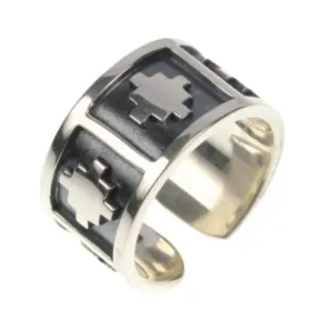 "Chakana" Peruvian Inspired Sterling Silver Inka Cross Ring - Andean symbol of balance, harmony, and connection between the physical and spiritual worlds