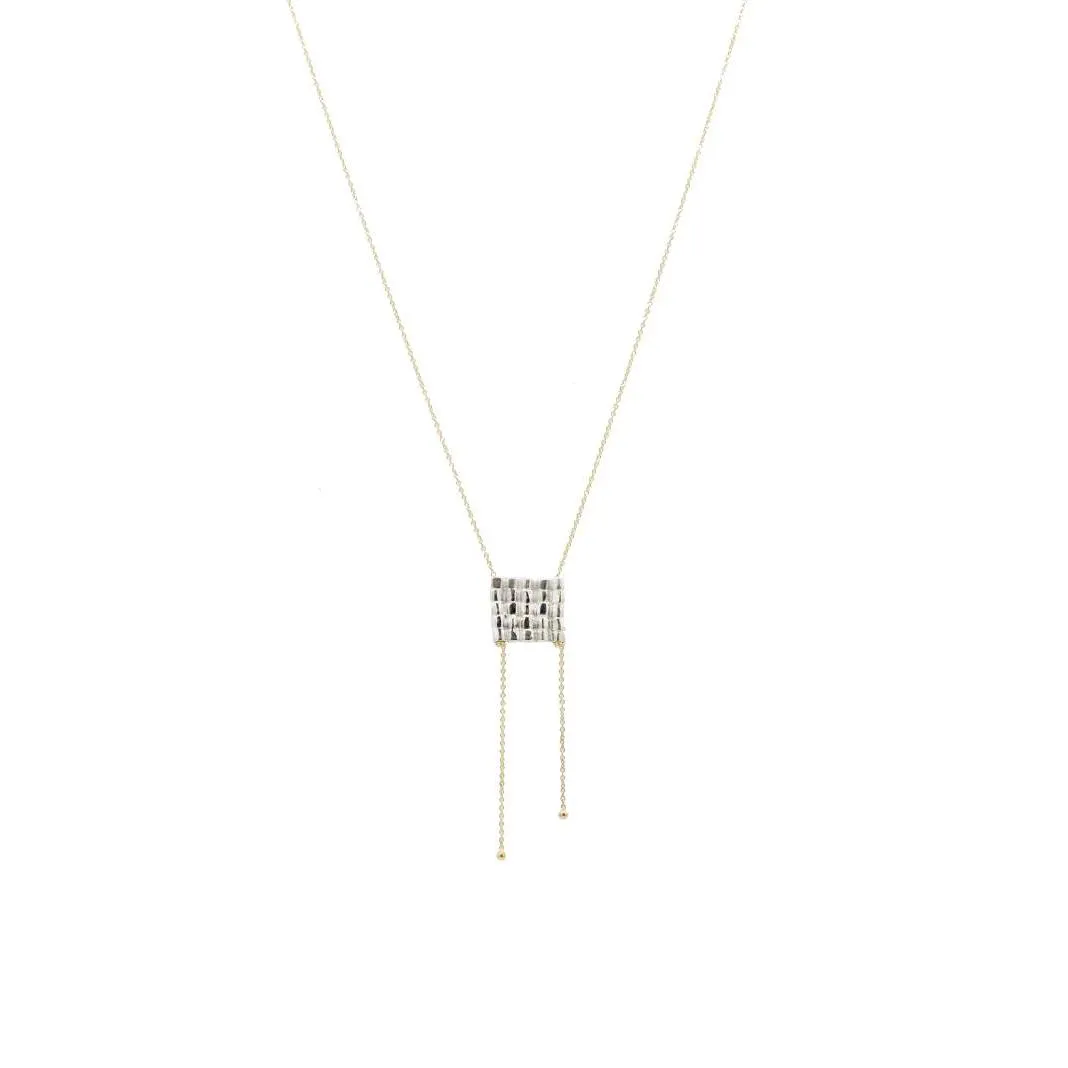 "Pebble" Mixed Metal Pendant Necklace