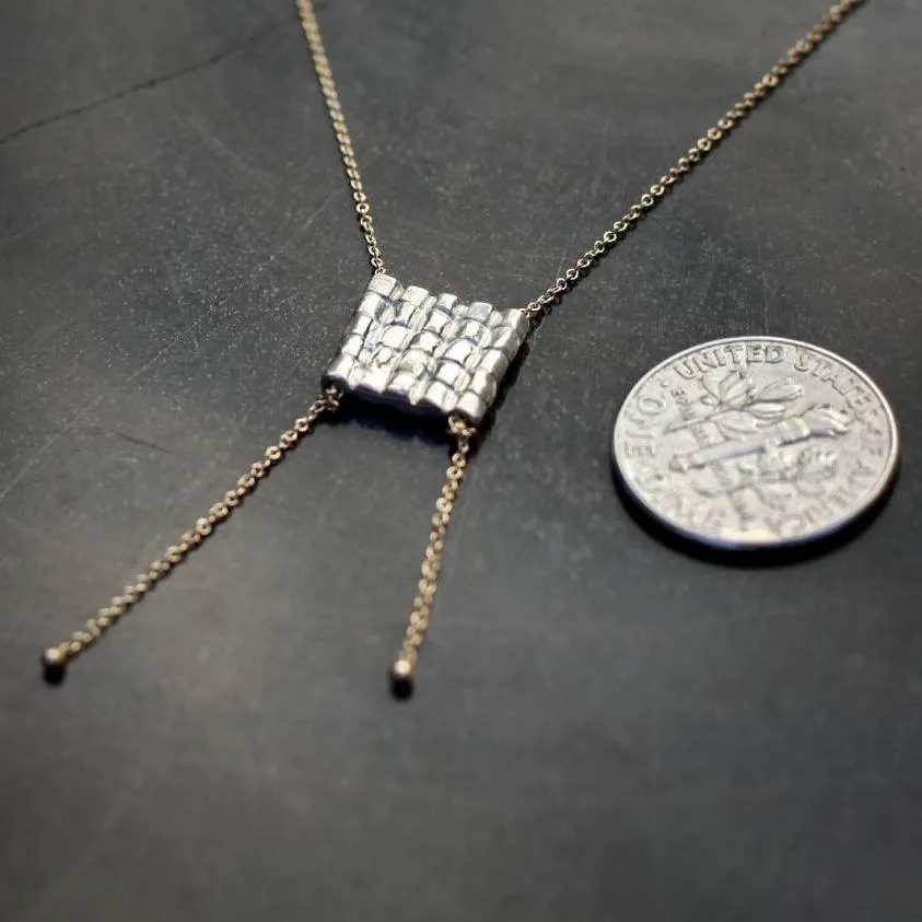 "Pebble" Mixed Metal Pendant Necklace