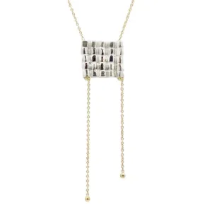 "Pebble" Mixed Metal Pendant Necklace
