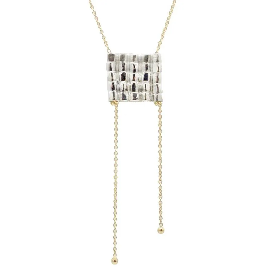 "Pebble" Mixed Metal Pendant Necklace