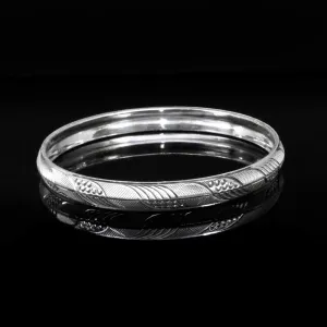 Real Sterling Silver Men's Designer Bangle