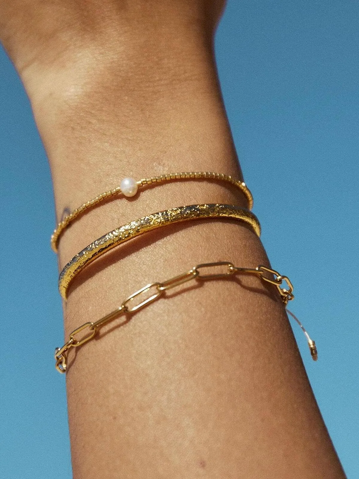 River Bracelet - Gold/Pearl