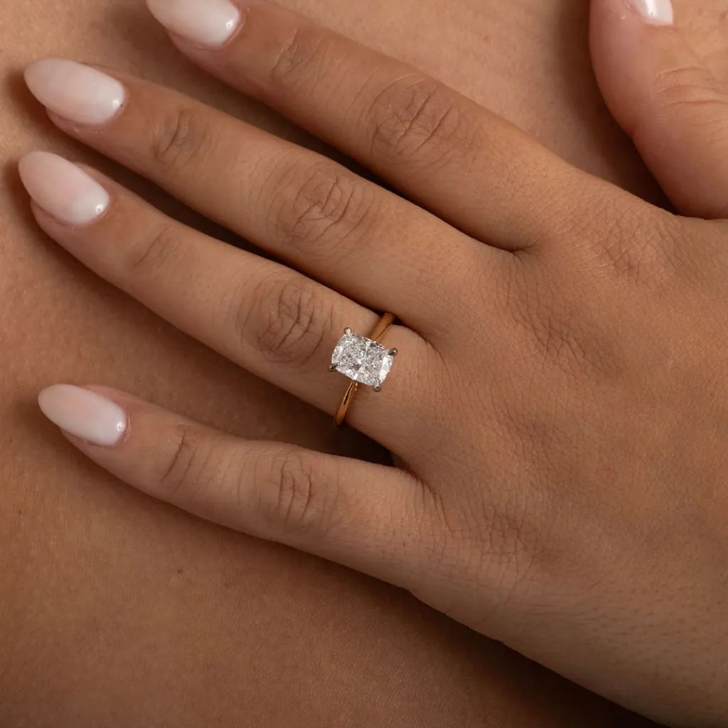 ROCHELLE | Cushion Solitaire Lab Diamond Set in 18ct Gold 2.00ct
