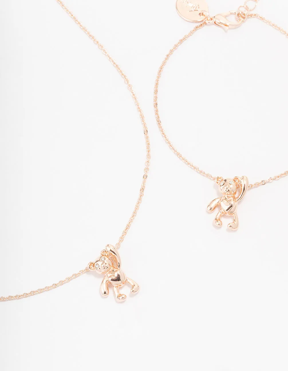 Rose Gold Teddy Bear Jewellery Set