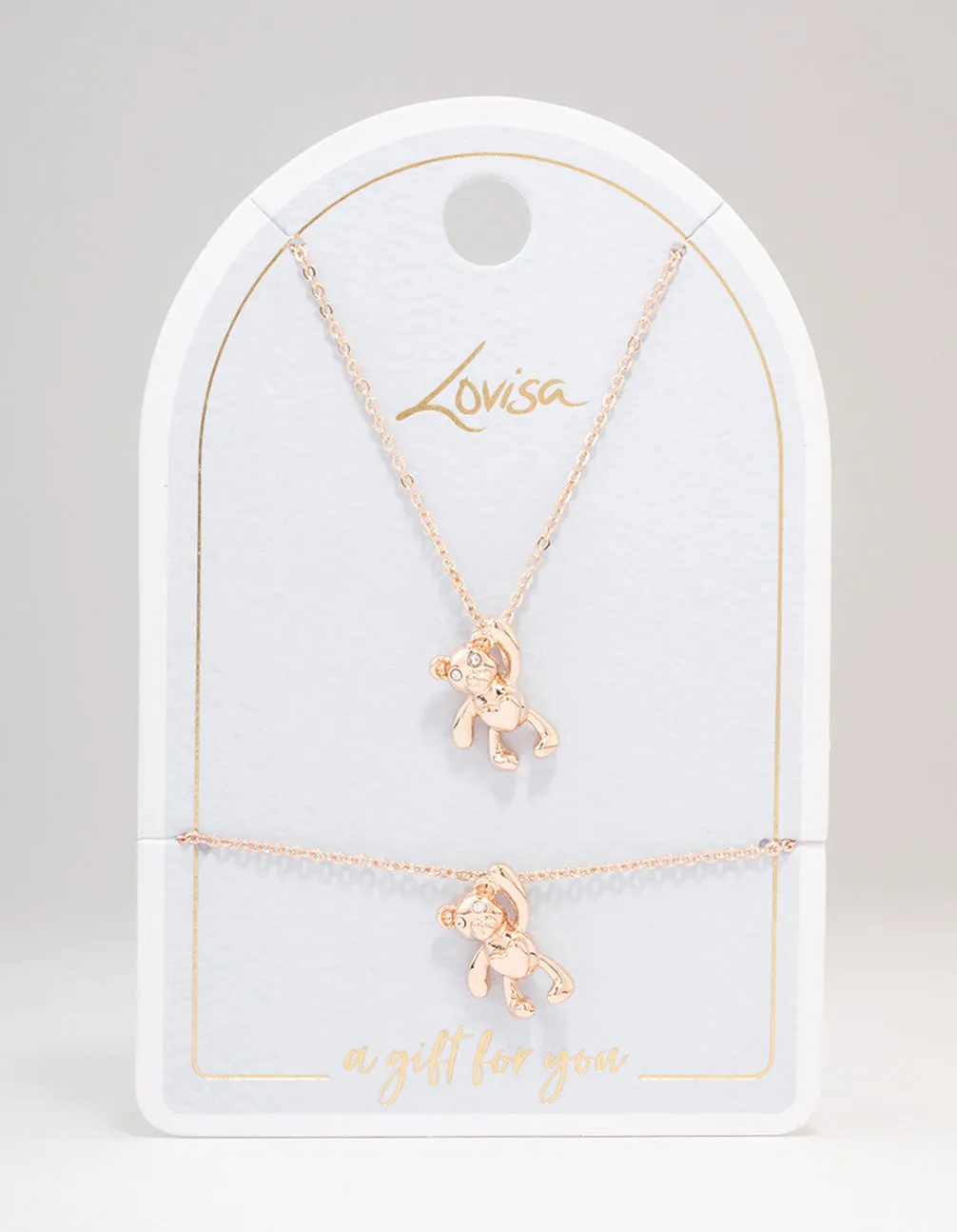 Rose Gold Teddy Bear Jewellery Set