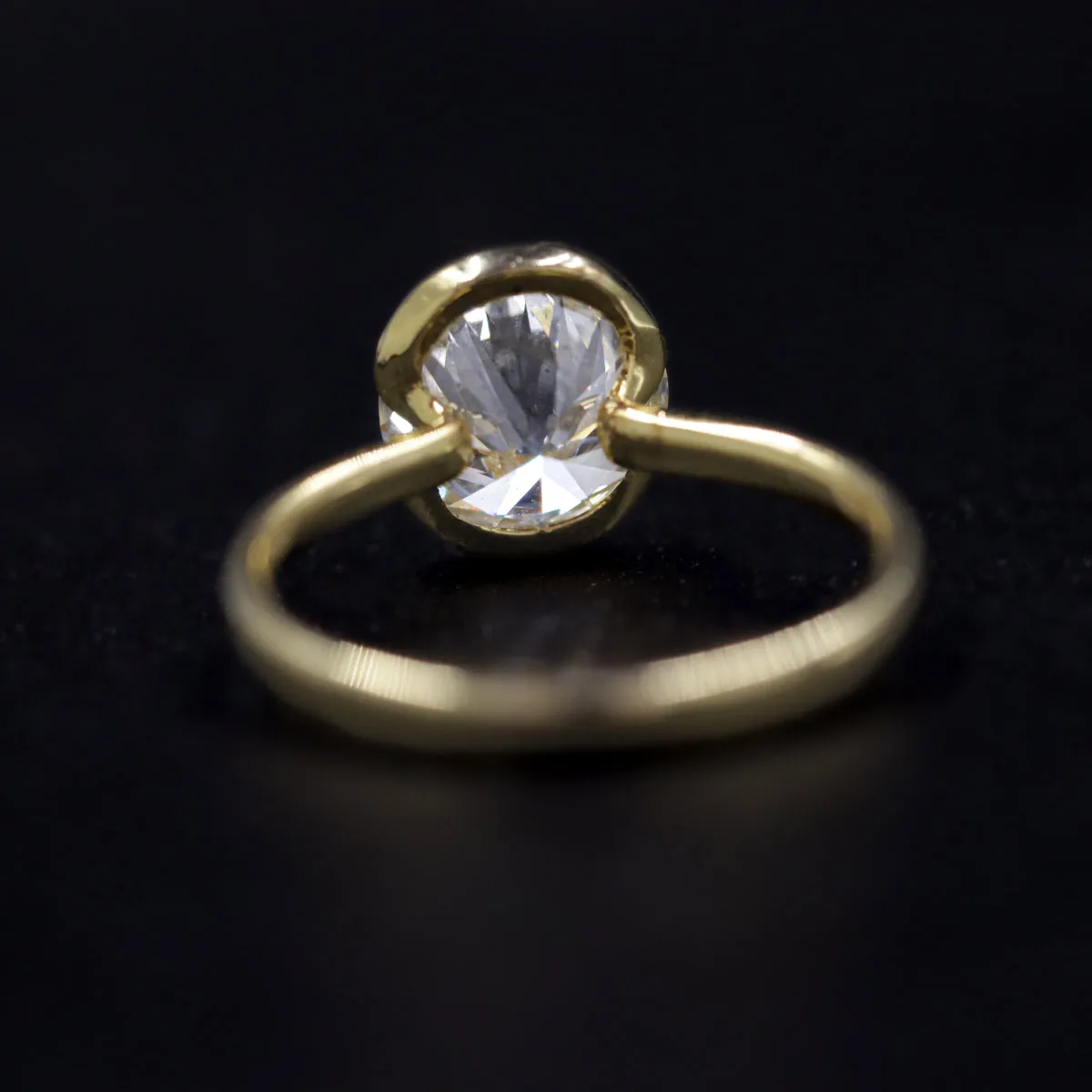 Round Solitaire Half Bezel Engagement Ring