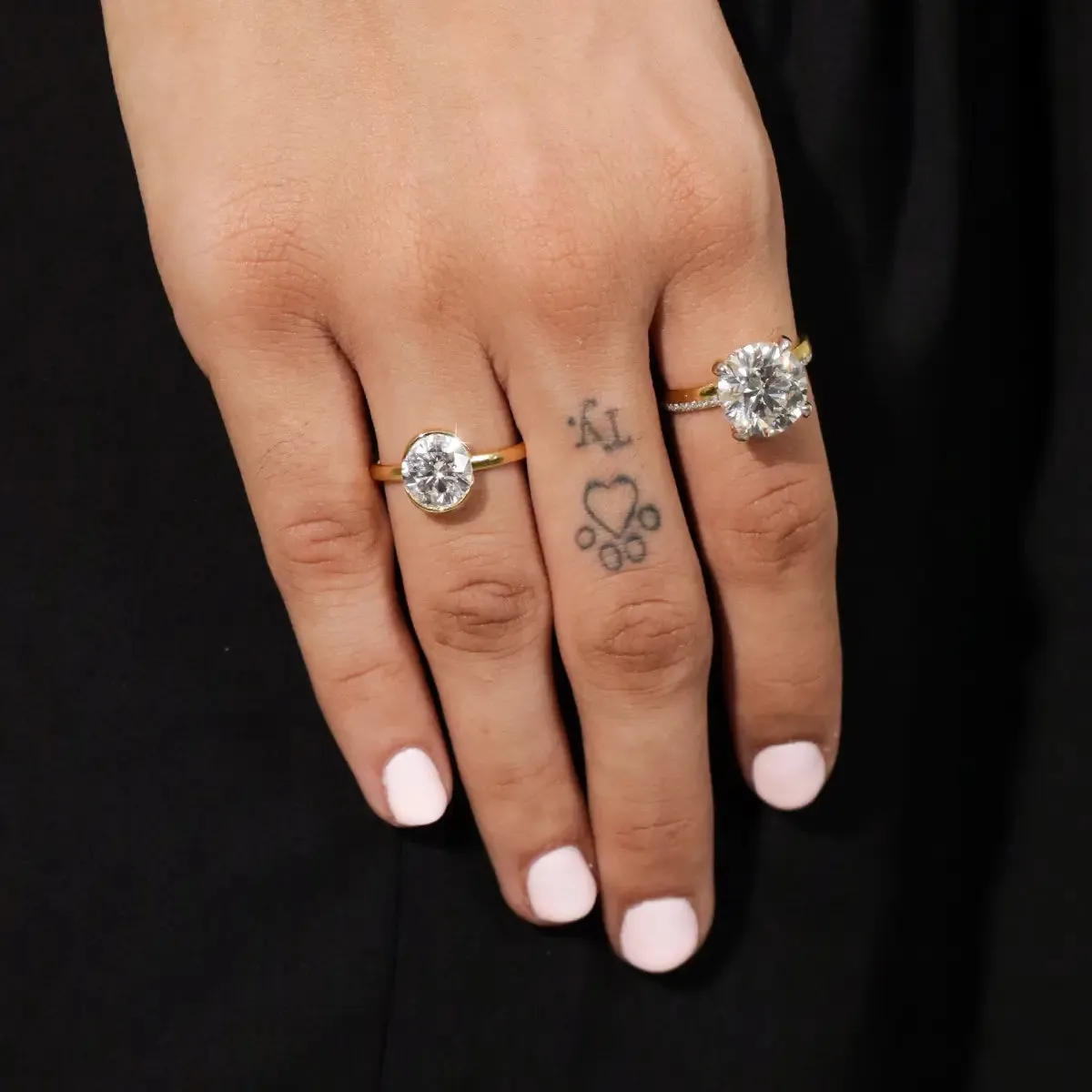 Round Solitaire Half Bezel Engagement Ring