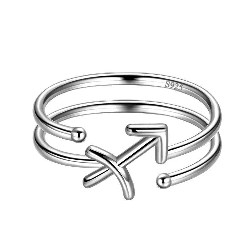Sagittarius Rings Zodiac Sign Jewelry Women Girls Birthday Gifts 925 Sterling Silver