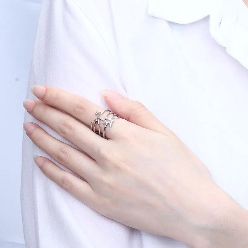 Sagittarius Rings Zodiac Sign Jewelry Women Girls Birthday Gifts 925 Sterling Silver