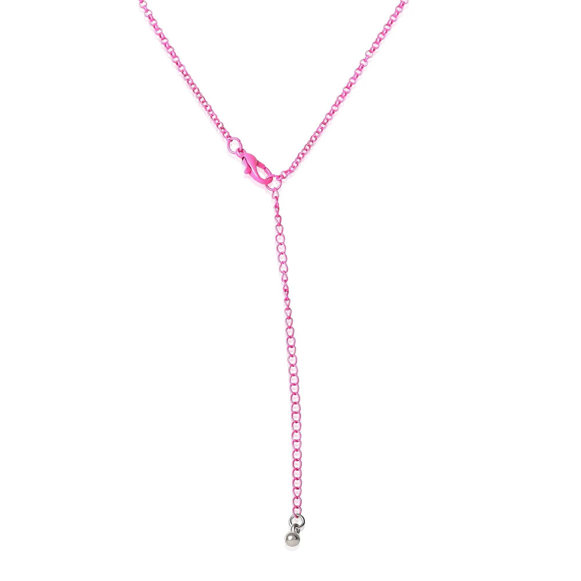 SALLY ROSE Hello Kitty Pink Enamel Double Necklace Set - Hello Kitty Necklace Set with Hearts Pendant and Hello Kitty Pendant- Hello Kitty Gifts