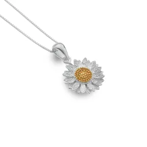 Sea Gems Sterling Silver Sunflower Necklace