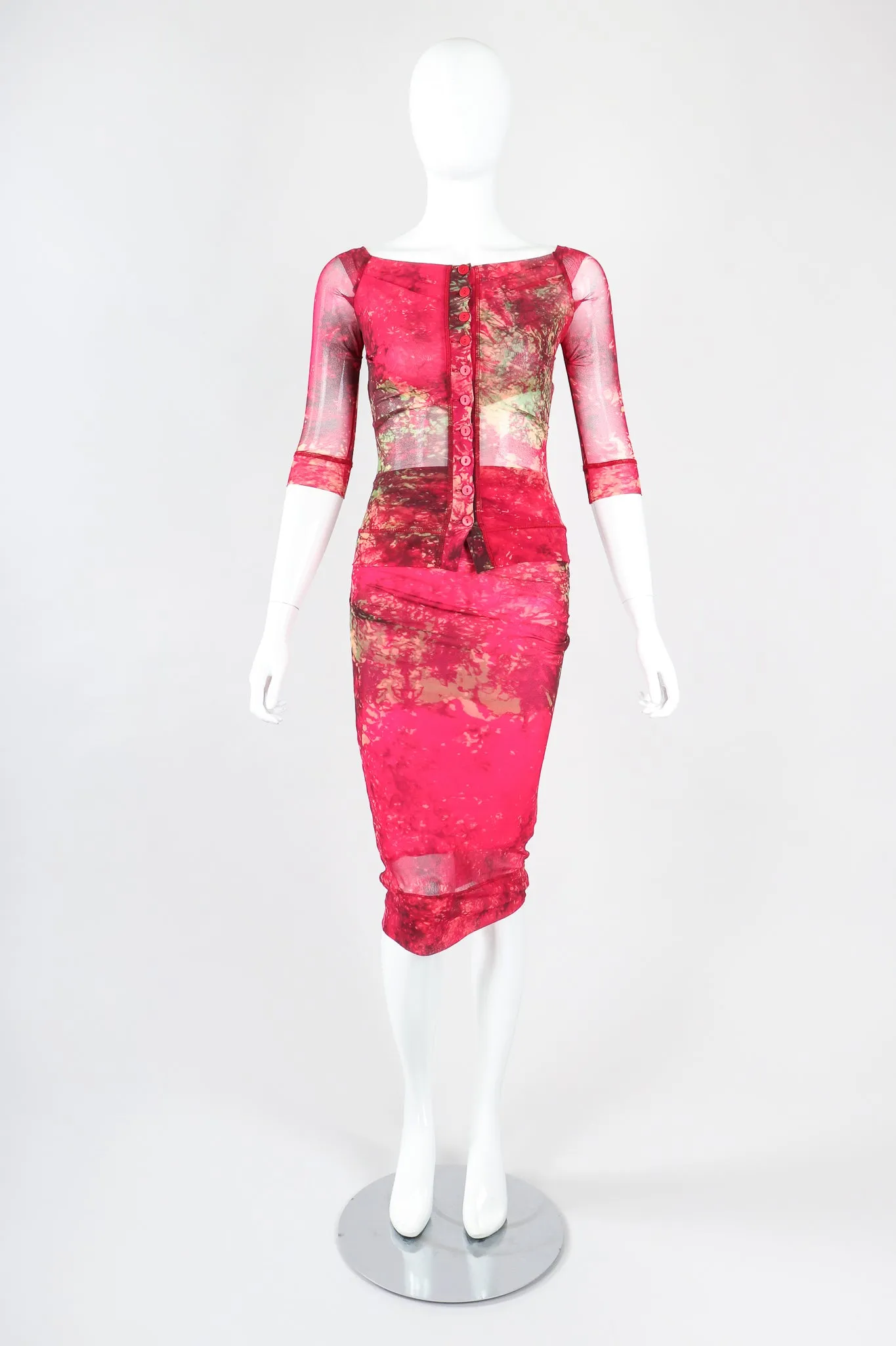 Sheer Mesh Top & Skirt Set