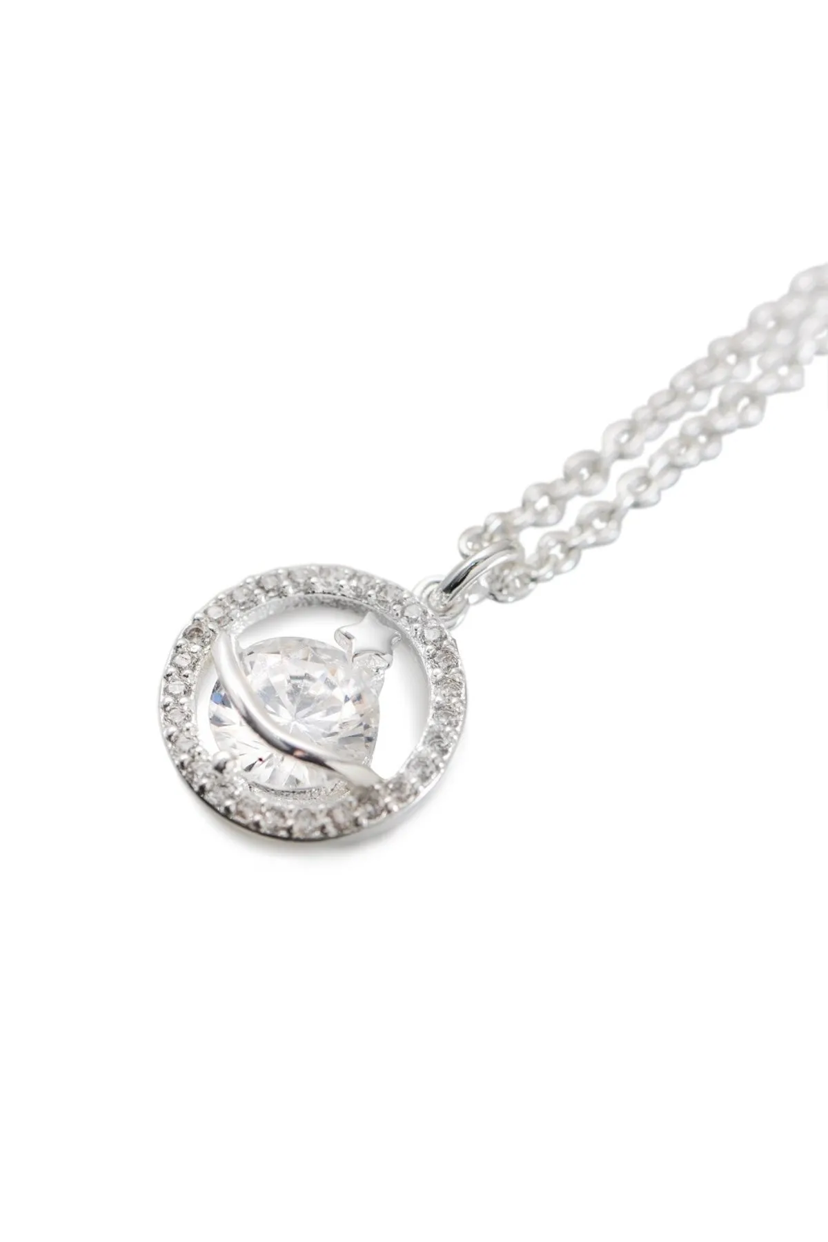 Silver Plated Cubic Zirconia Star Pendant Necklace