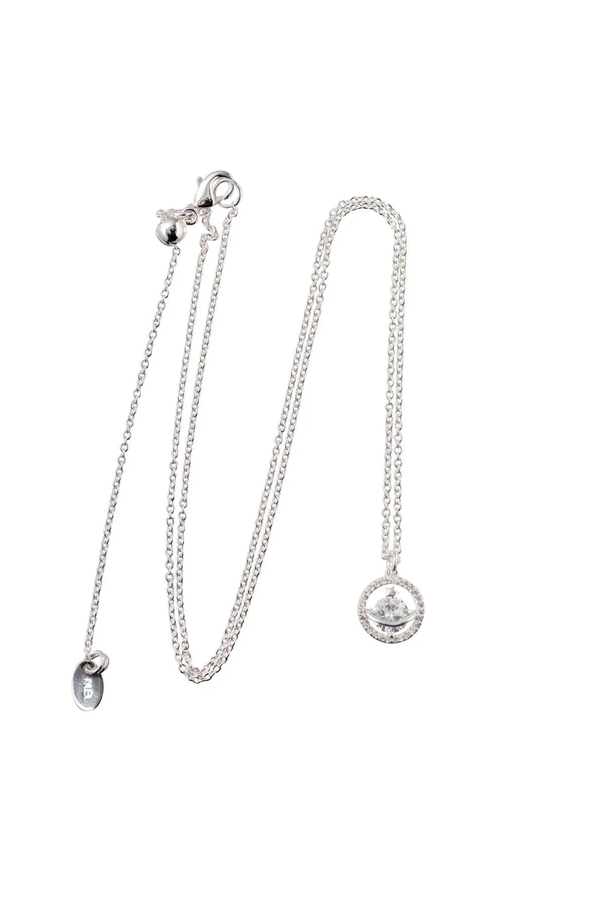 Silver Plated Cubic Zirconia Star Pendant Necklace