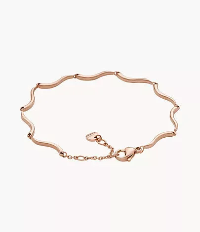 SKJ1787791 - Skagen Kariana Waves Rose Gold-Tone Stainless Steel Chain Bracelet for Ladies