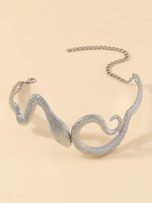 Snake Shape Solid Color Necklaces Accessories