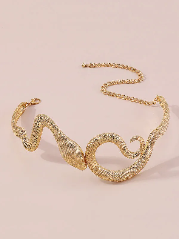 Snake Shape Solid Color Necklaces Accessories