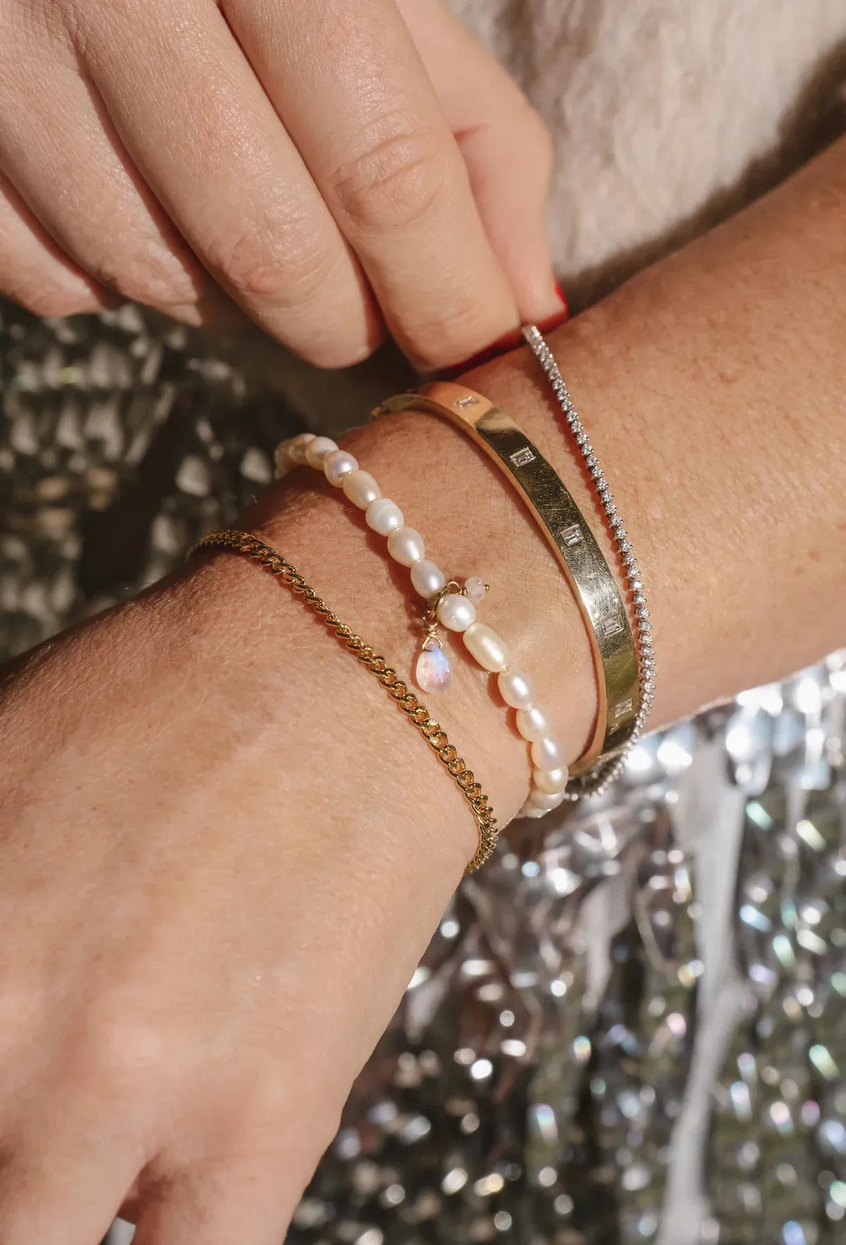 Social Mini Bracelet  Pearl
