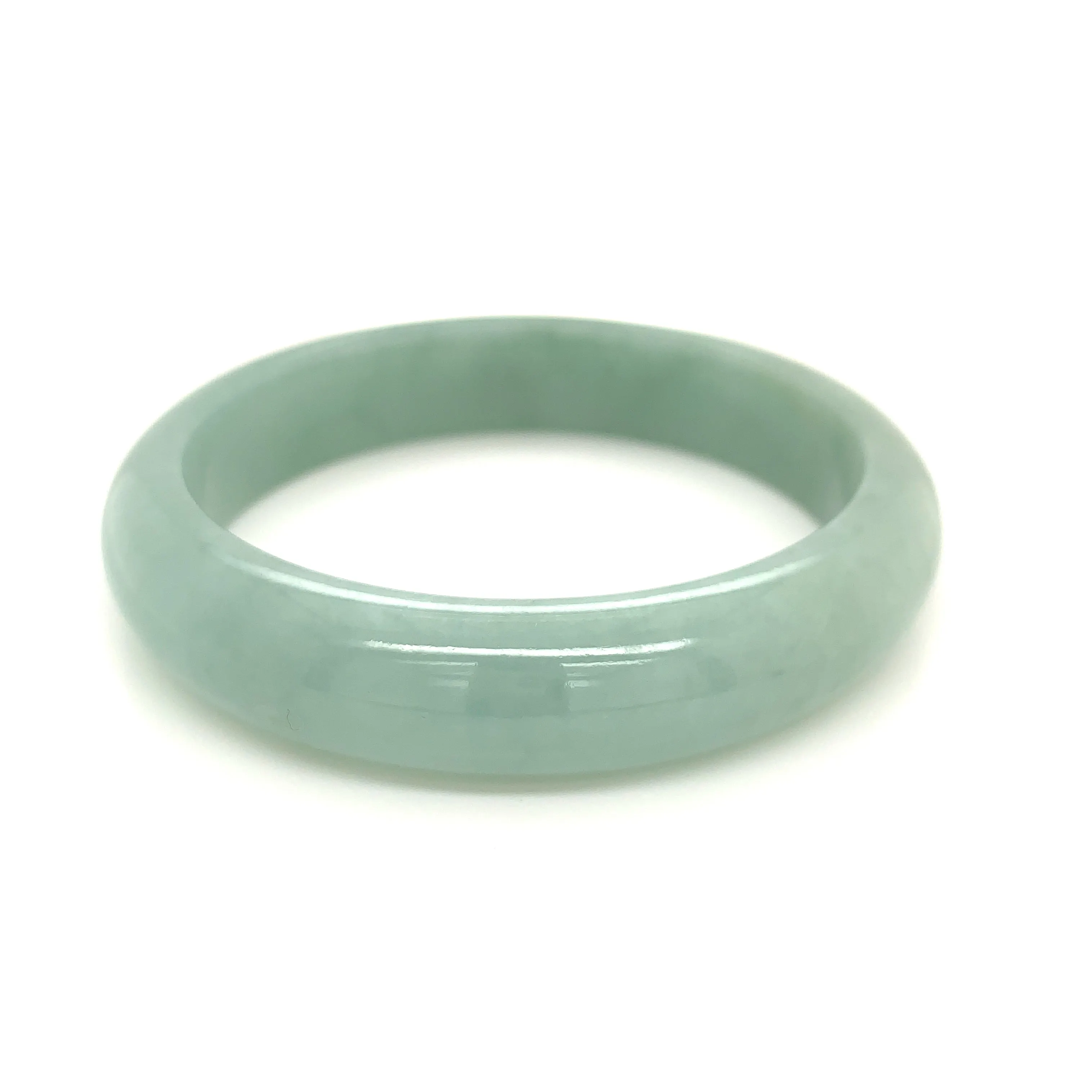 SOLD OUT: 58.8mm A-Grade Natural Green Jadeite Modern Round Bangle No.151658