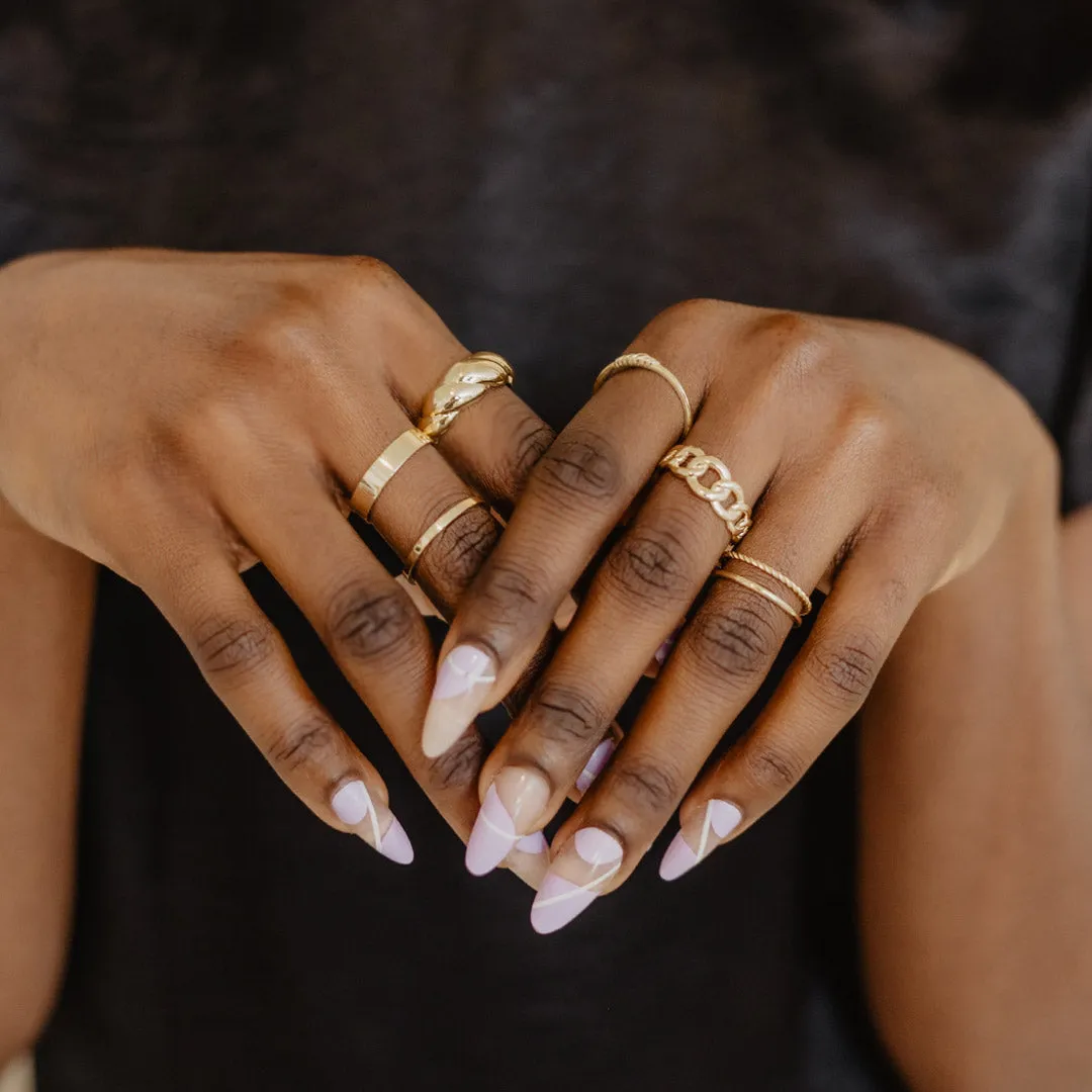 Solid Gold Mini Croissant Ring