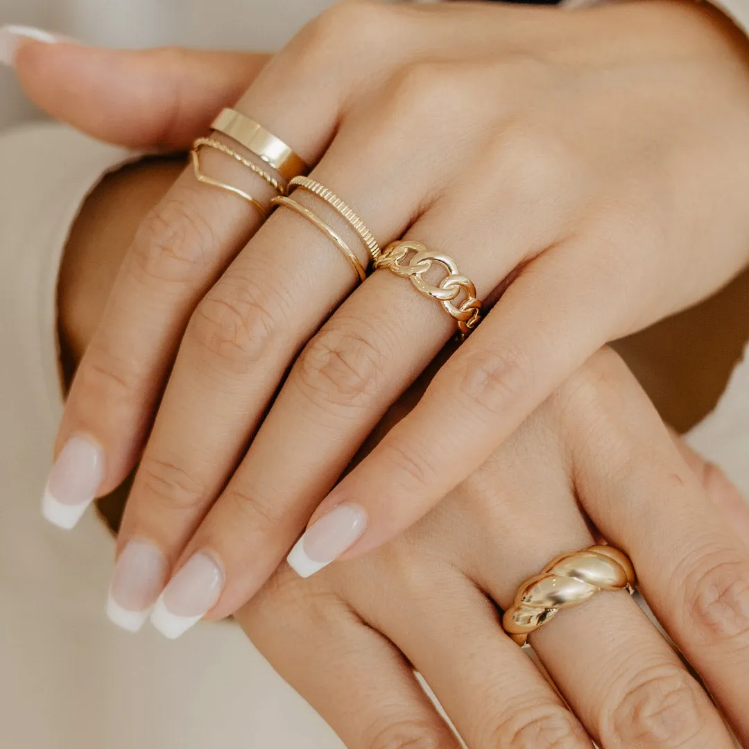Solid Gold Mini Croissant Ring