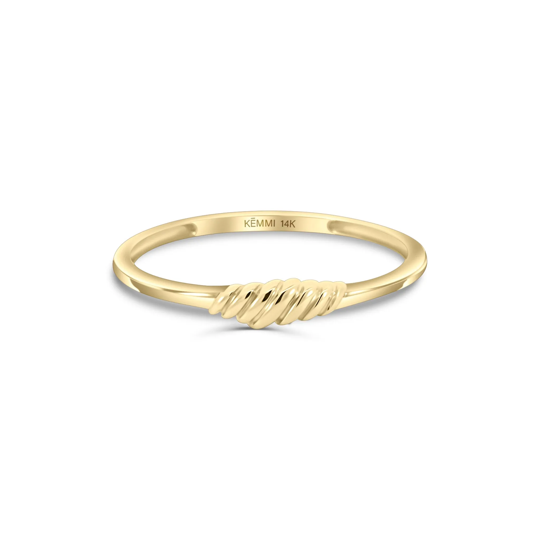 Solid Gold Mini Croissant Ring
