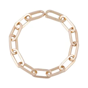 Solid Gold Oval Paperclip Bracelet